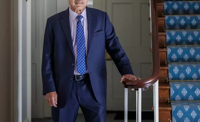 John Wrory Ficklin poses for a photo inside the Decatur House at the White House Historical Society, Feb. 18, 2026, in Washington. (AP Photo/Tom Brenner)