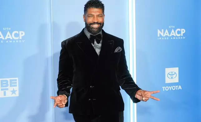 Deon Cole arrives at the 57th NAACP Image Awards on Saturday, Feb. 28, 2026, in Pasadena, Calif. (AP Photo/Chris Pizzello)