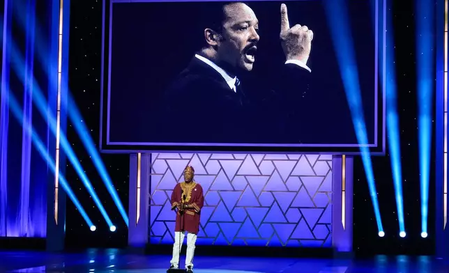Samuel L. Jackson speaks about Rev. Jesse Jackson during the 57th NAACP Image Awards on Saturday, Feb. 28, 2026, in Pasadena, Calif. (AP Photo/Chris Pizzello)