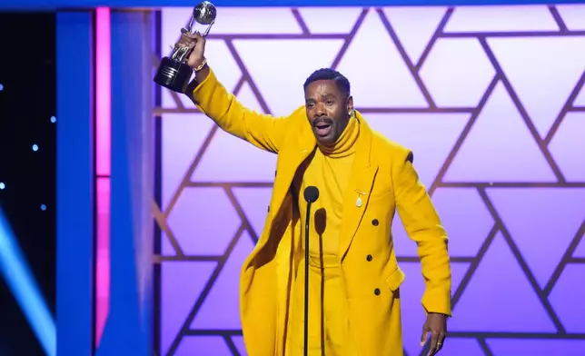 Colman Domingo accepts the President's award during the 57th NAACP Image Awards on Saturday, Feb. 28, 2026, in Pasadena, Calif. (AP Photo/Chris Pizzello)