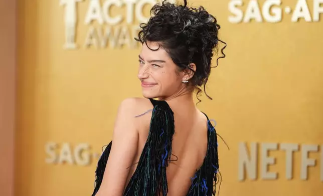 Odessa A'zion arrives at the 32nd Annual Actor Awards on Sunday, March 1, 2026, at the Shrine Auditorium and Expo Hall in Los Angeles. (Photo by Richard Shotwell/Invision/AP)