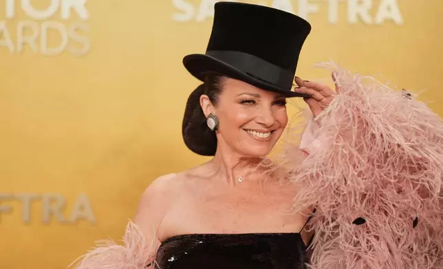 Fran Drescher arrives at the 32nd Annual Actor Awards on Sunday, March 1, 2026, at the Shrine Auditorium and Expo Hall in Los Angeles. (Photo by Richard Shotwell/Invision/AP)