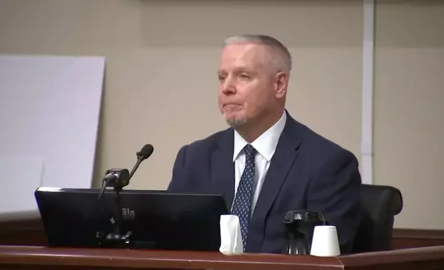 Colin Gray, the father of Apalachee High School shooting suspect Colt Gray, takes the stand during his trial on Friday, Feb. 27, 2026 in Atlanta. (AP Photo/Pool)