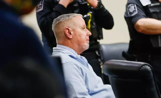 Colin Gray, the father of Apalachee High School shooting suspect Colt Gray, listens during closing arguments in his trial at Barrow County Courthouse in Winder, Ga., on Monday, March 2, 2026. (Abbey Cutrer/Atlanta Journal-Constitution via AP)