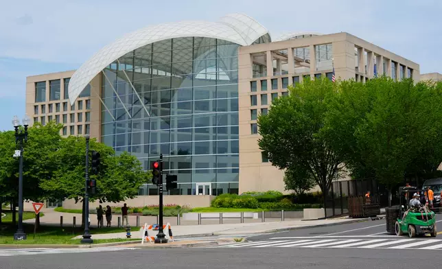 FILE - The headquarters for the U.S. Institute of Peace near the National Mall are seen, June 10, 2025, in Washington. (Pablo Martinez Monsivais, File)