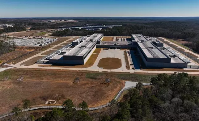 FILE - Meta's Stanton Springs Data Center is visible Jan. 13, 2026, in Newton County, Ga. (AP Photo/Mike Stewart, File)