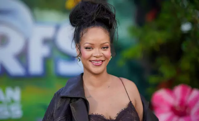 FILE - Rihanna arrives at the premiere of "Smurfs" on Sunday, July 13, 2025, at Paramount Studios in Los Angeles. (Photo by Jordan Strauss/Invision/AP, File)
