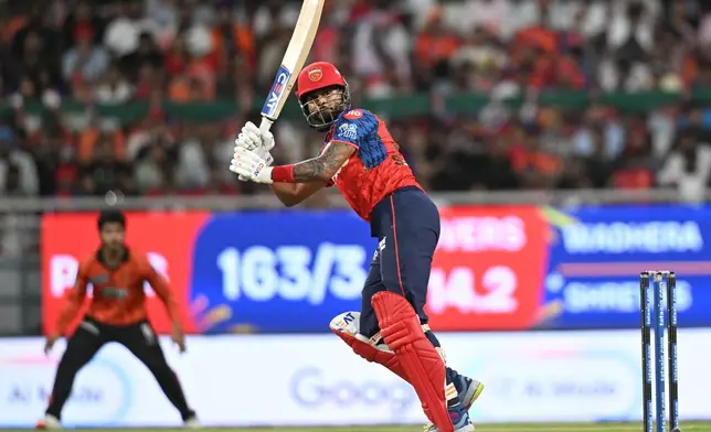 Punjab Kings' captain Shreyas Iyer bats during the Indian Premier League cricket match between Punjab Kings and Sunrisers Hyderabad in New Chandigarh, India, Saturday, April 11, 2026. (AP Photo)