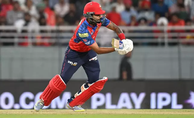 Punjab Kings' captain Shreyas Iyer bats during the Indian Premier League cricket match between Punjab Kings and Sunrisers Hyderabad in New Chandigarh, India, Saturday, April 11, 2026. (AP Photo)