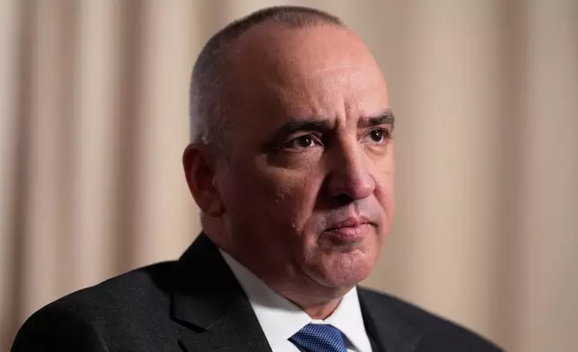 Ernesto Soberón Guzmán, Cuban ambassador to the United Nations, speaks to reporters in New York, Thursday, April 23, 2026. (AP Photo/Seth Wenig)