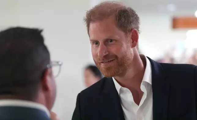 Britain's Prince Harry, the Duke of Sussex, visits the Royal Children's Hospital Melbourne, Australia Tuesday, April 14, 2026. (Jonathan Brady/Pool Photo via AP)