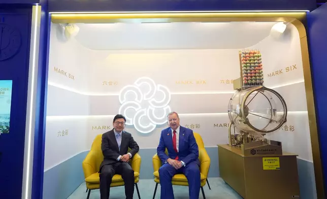 At the opening ceremony, Chris Sun, Secretary for Labour and Welfare of the HKSAR Government(left), said that Mark Six has not only borne witness to Hong Kong’s growth and evolution, but its proceeds, channelled through the Lotteries Fund and lottery duty, have become a vital lifeline for social welfare.