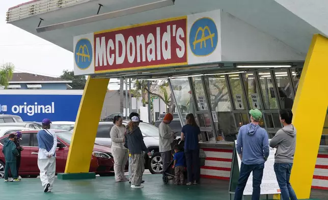 The oldest operating McDonald's restaurant still has the original Golden Arches façade, Tuesday, March 31, 2026, in Downey, Calif. (AP Photo/Damian Dovarganes)