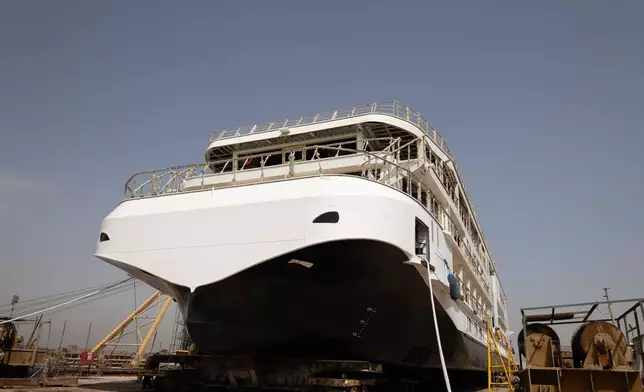 The traditional float out ceremonies for the Viking Ptah and the Viking Sekhmet took place at Massara shipyard in Cairo and are significant because they mark each ship’s transition into the final stage of construction. The ships will now be moved to a nearby outfitting dock for final construction and interior build-out. Pictured here, the Viking Sekhmet at the float out ceremony in Cairo. For more information, visit www.viking.com.