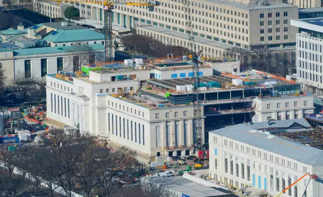 FILE - The Federal Reserve Board Building is seen as it undergoes renovations, Jan., 13, 2026, in Washington. (AP Photo/Pablo Martinez Monsivais, File)