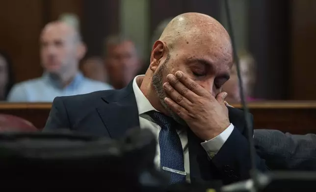 Harry Ruiz sits in a New York City courtroom as a judge prepares to vacate his murder conviction on Monday, April 27, 2026. (Dean Moses/amNewYork via AP, Pool)