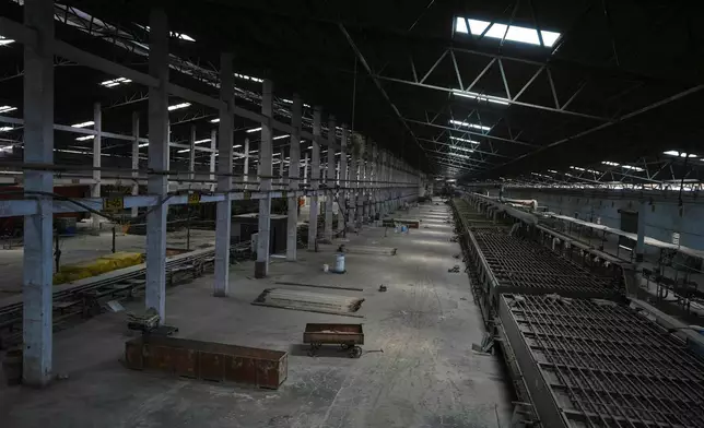 A ceramics factory is seen closed following fuel shortage in Morbi, in the Indian state of Gujarat, Wednesday, April 8, 2026. (AP Photo/Ajit Solanki)