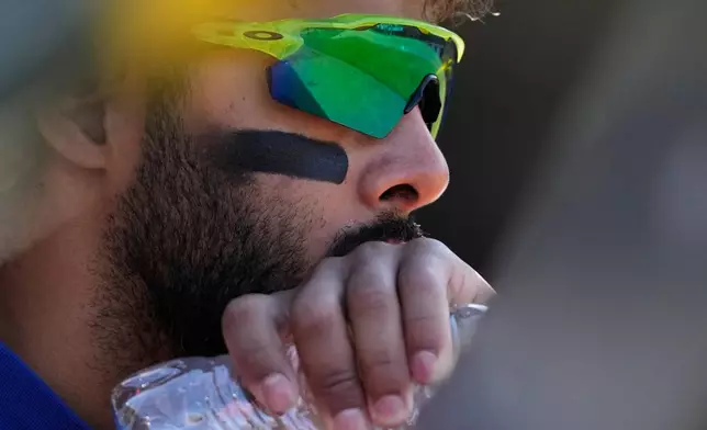 New York Mets' Mj Melendez looks to the field after a baseball game against the Chicago Cubs in Chicago, Sunday, April 19, 2026. (AP Photo/Nam Y. Huh)