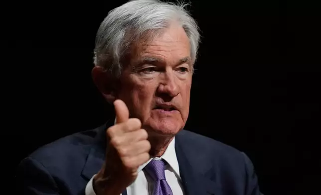 FILE - Federal Reserve Chair Jerome Powell addresses students at Harvard University, March 30, 2026, in Cambridge, Mass. (AP Photo/Charles Krupa, File)