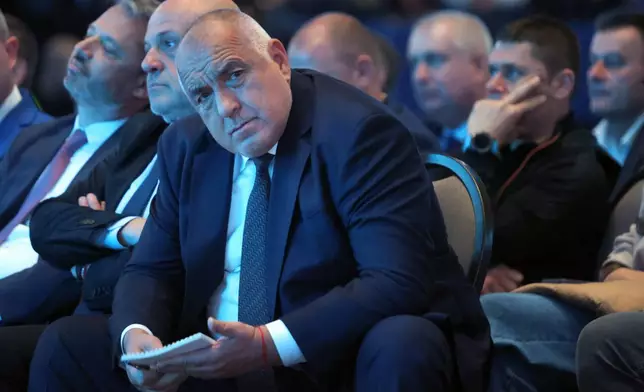 Former three-time conservative Prime Minister Boyko Borissov is seen at the closing rally of his campaign, in Samokov, Wednesday, April 15, 2026, as Bulgaria heads into an early parliamentary election. (AP Photo/Valentina Petrova)