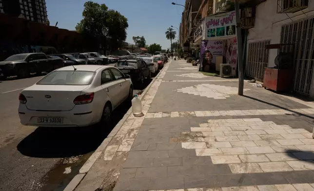 A street view shows the street corner in central Baghdad's Saadoun Street where U.S. journalist Shelly Kittleson was kidnapped in central Baghdad, Iraq, Wednesday, April 1 2026. (AP Photo/ Hadi Mizban)