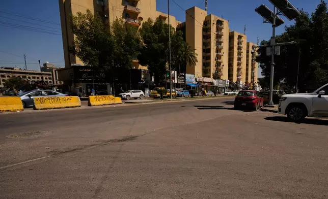 The street corner in central Baghdad's Saadoun Street where U.S. journalist Shelly Kittleson was kidnapped in central Baghdad, Iraq, Wednesday, April 1 2026. (AP Photo/ Hadi Mizban)