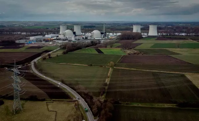 FILE - A view of the closed nuclear plant of Biblis, Germany, south of Frankfurt, on March 16, 2021. (AP Photo/Michael Probst, File)