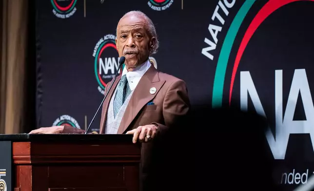 Reverend Al Sharpton speaks during the National Action Network (NAN) Convention in New York, Wednesday, April 8, 2026. (AP Photo/Angelina Katsanis)