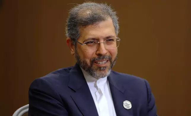 Iran's Deputy Foreign Minister Saeed Khatibzadeh talks during an interview with Associated Press at the Antalya Diplomacy Forum, in Antalya, southern Turkey, Saturday, April 18, 2026. (AP Photo/Riza Ozel)