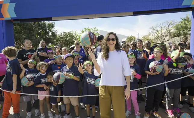In partnership with GEICO, WNBA legend and four-time champion Sue Bird joined the local community at the Bounce event in Phoenix to celebrate GEICO’s donation of sports equipment to a local Boys &amp; Girls Clubs on Saturday, April 4, 2026 in Phoenix. Through this effort, GEICO and donation partner Good Sports are helping provide local youth with access to sports equipment and opportunities to build confidence, develop skills, and thrive both on and off the court. (Mark Peterman/AP Content Services for GEICO)