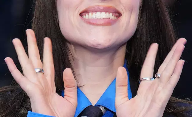 FILE - Billie Eilish poses for photographers upon arrival a the screening of her film 'Hit me Hard and Soft: The Tour' in London, April 28, 2026. (Photo by Scott A Garfitt/Invision/AP File)