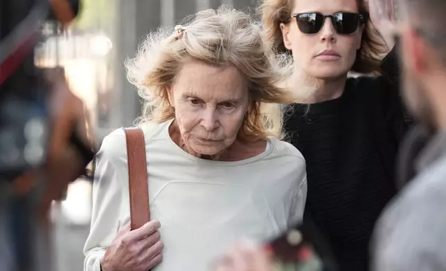 Suzanne Morrison, mother of Matthew Perry, leaves the court after a federal judge handed down a sentence of 15 years in prison to Jasveen Sangha, who pleaded guilty to selling "Friends" star Matthew Perry the ketamine that killed him in a 2023 overdose, Wednesday, April 8, 2026, in Los Angeles. (AP Photo/Damian Dovarganes) CORRECTION: Corrects name to Jasveen Sangha, instead of Ivanna Lisette Ortiz.