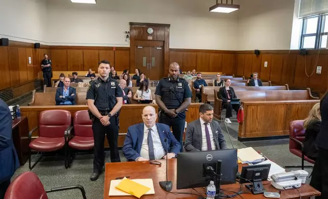 Harvey Weinstein appears in Manhattan criminal court, Tuesday, April 14, 2026, in New York. (Steven Hirsch/New York Post via AP, Pool)