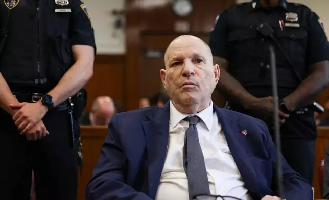 Harvey Weinstein appears in Manhattan criminal court, Tuesday, April 14, 2026, in New York. (Angela Weiss/Pool Photo via AP)