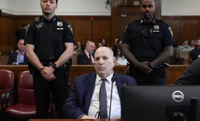 Harvey Weinstein appears in Manhattan criminal court, Tuesday, April 14, 2026, in New York. (Angela Weiss/Pool Photo via AP)