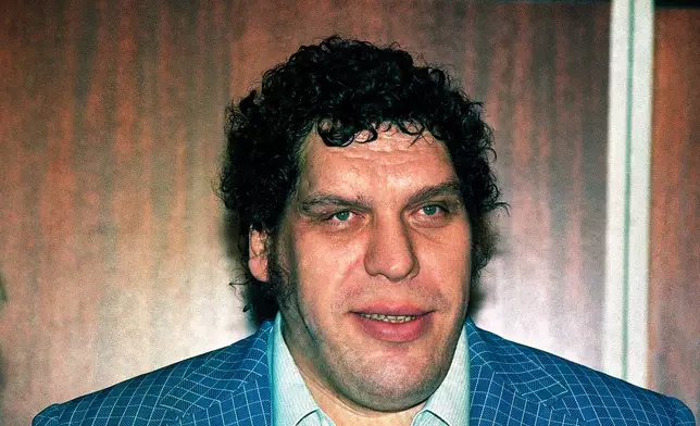 FILE - Professional wrestler Andre the Giant is seen in 1988 in New York. (AP Photo/Richard Drew, File)