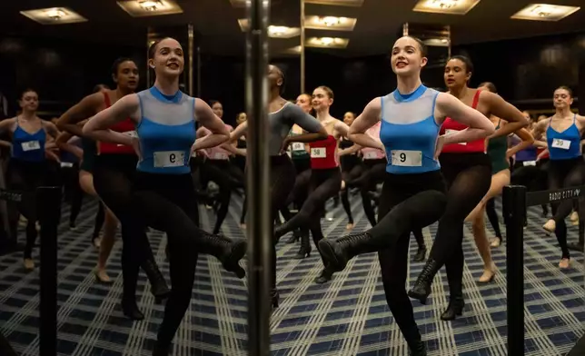 Dancers rehearse before an audition for the Radio City Rockettes at Radio City Music Hall in New York, on Wednesday, April 22, 2026. (AP Photo/Yuki Iwamura)