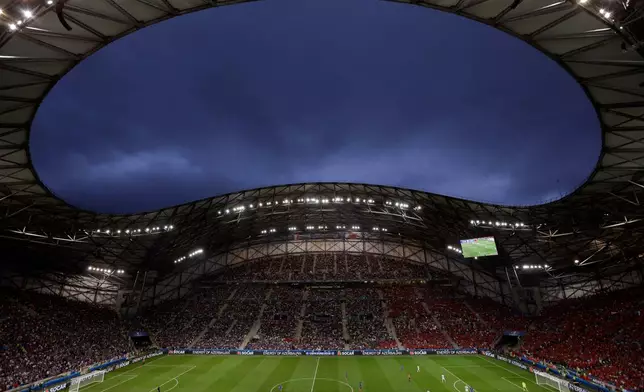 FILE -General view of Stade Velodrome stadium during the Euro 2016 Group A soccer match between France and Albania in Marseille, France, June 15, 2016. (AP Photo/Claude Paris, File)