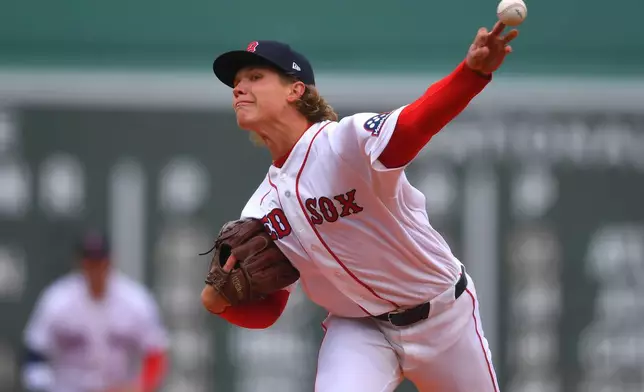 Boston Red Sox's Connelly Early delivers a pitch to a San Diego Padres batter in the first inning of a baseball game, Saturday, April 4, 2026, in Boston. (AP Photo/Steven Senne)
