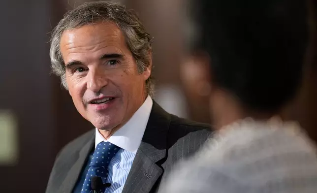 Rafael Grossi speaks during an event at the Council on Foreign Relations in New York, Thursday, April 23, 2026. (AP Photo/Seth Wenig)