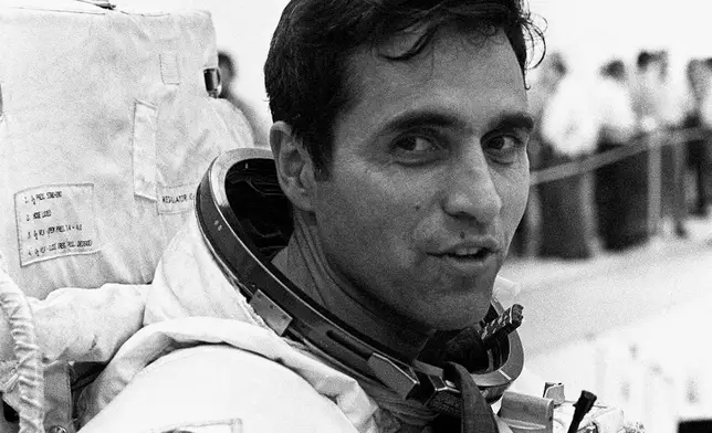 FILE - Apollo 17 astronaut Dr. Harrison Schmitt is seen on Oct. 11, 1972, in Cape Kennedy, Fla. (AP photo/Jim Kerlin, File)