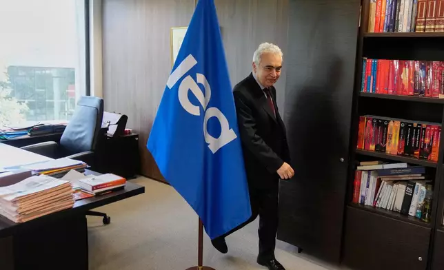 International Energy Agency Executive Director Fatih Birol arrives for an interview with The Associated Press, at the IEA headquarters in Paris, Thursday, April 16, 2026. (AP Photo/Michel Euler)