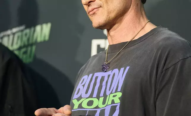 Pedro Pascal poses for photos at CCXP Mexico in Mexico City, Sunday, April 26, 2026. (AP Photo/Ginnette Riquelme)