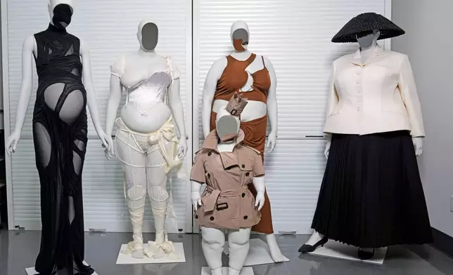 Mannequins are pictured during preparations for the Met Gala exhibit "Costume Art" on Tuesday, April 14, 2026, in New York. (Photo by Charles Sykes/Invision/AP)