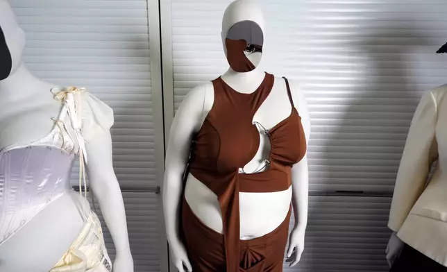 Mannequins are pictured during preparations for the Met Gala exhibit "Costume Art" on Tuesday, April 14, 2026, in New York. (Photo by Charles Sykes/Invision/AP)