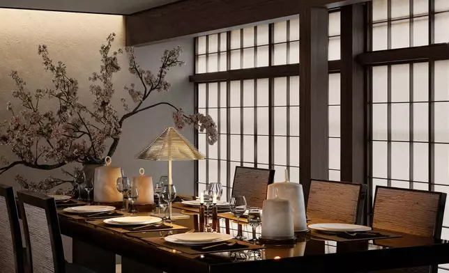 Rendering of the dining room.