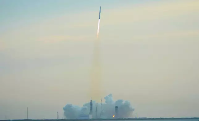 The Blue Origin New Glenn rocket lifts off from LC36 at the Cape Canaveral Space Force station, Sunday, April 19, 2026, in Cape Canaveral, Fla. (AP Photo/John Raoux)