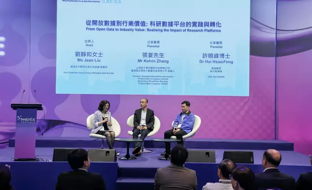 The Hong Kong/Shanghai Co-operation Open Data Challenge 2026 held the forum titled Hong Kong/Shanghai Data Co-operation at the InnoEX on April 14. Source: HKSAR Government Press Releases