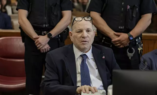 Harvey Weinstein appears in Manhattan criminal court on Tuesday, April 21, 2026, in New York. (Jeenah Moon/Pool Photo via AP)