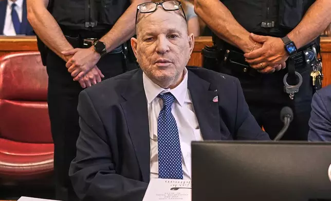 Harvey Weinstein appears in criminal court in New York, Tuesday, April 21, 2026. (AP Photo/Richard Drew, Pool)
